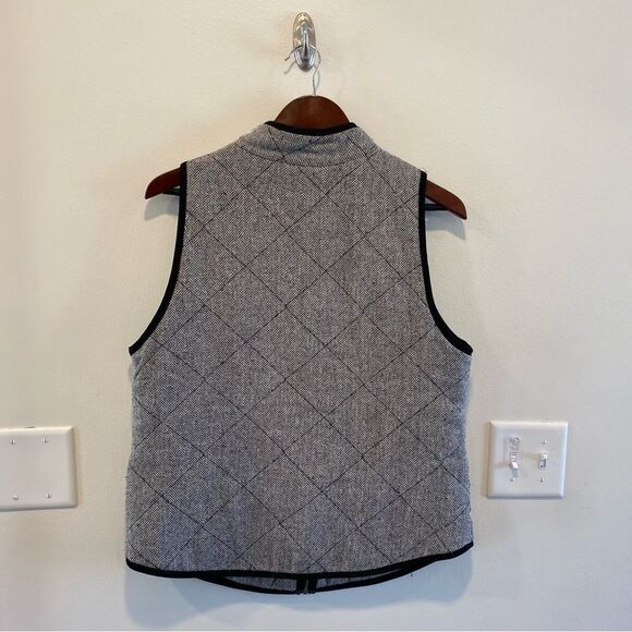 41 Hawthorne quilted vest womens XL herringbone black and white preppy - Picture 5 of 8